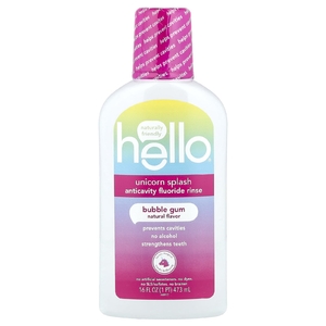 Hello, Unicorn Splash Acticavity, ополаскиватель с фтором, жевательная резинка, 473 мл (16 жидк. унц.)