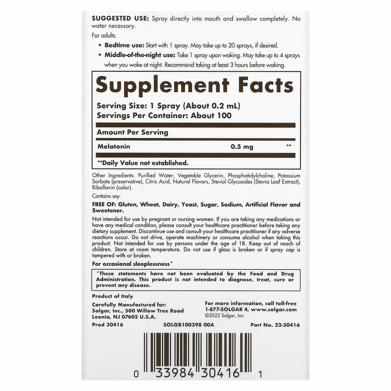 Solgar, Liposoman Melatonin, спрей для сна, мягкая мята, 100 спреев для полости рта, 20 мл (0,68 жидк. Унции)