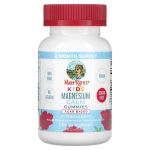 MaryRuth's, успокаивающие жевательные таблетки с магнием для детей, гибискус, 50 мг, 60 жевательных таблеток