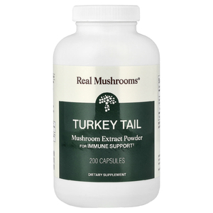 Real Mushrooms, трутовик разноцветный, экстракт грибов в порошке, 200 капсул
