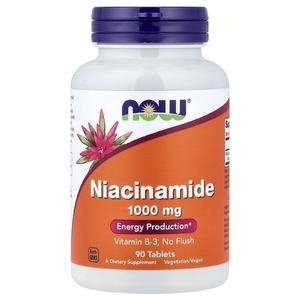 NOW Foods, никотинамид, 1000 мг, 90 таблеток