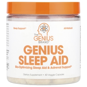 The Genius Brand, Genius Sleep Aid, добавка для улучшения качества сна, 40 растительных капсул