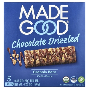 MadeGood, Батончики мюсли, с шоколадом, ваниль, 5 батончиков, 24 г (0,85 унции)