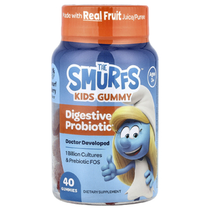 The Smurfs, жевательный пробиотик для пищеварения, для детей от 3 лет, ягодный вкус, 40 жевательных конфет