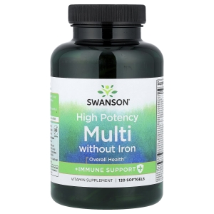 Swanson Vitamins, мультивитамины без железа + поддержка иммунитета, высокая эффективность, 120 капсул (Товар снят с продажи) 