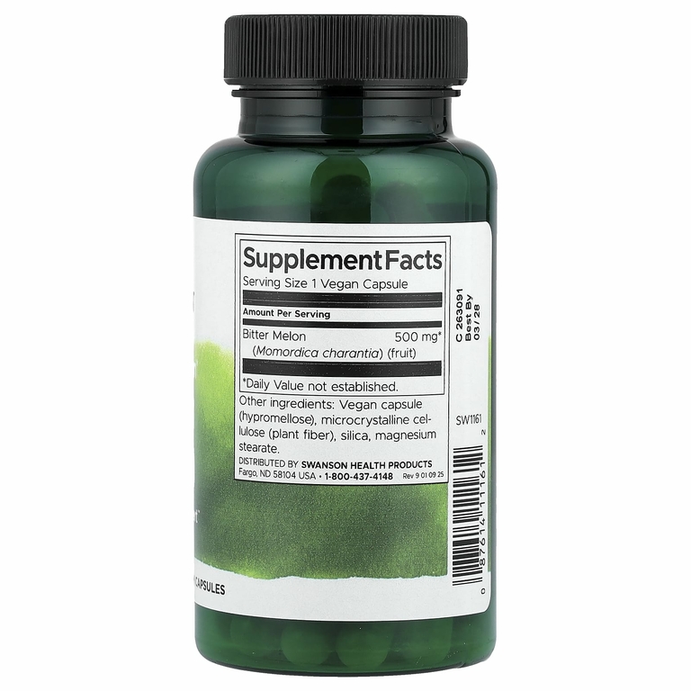 Swanson, Full Spectrum®, горькая дыня, 500 мг, 60 веганских капсул