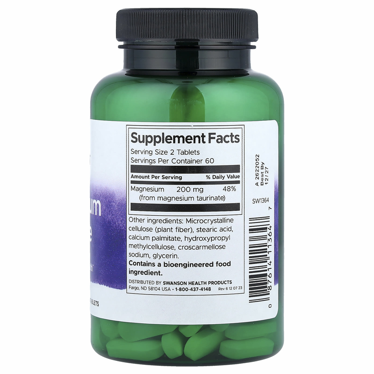Swanson Vitamins, таурат магния, 100 мг, 120 таблеток