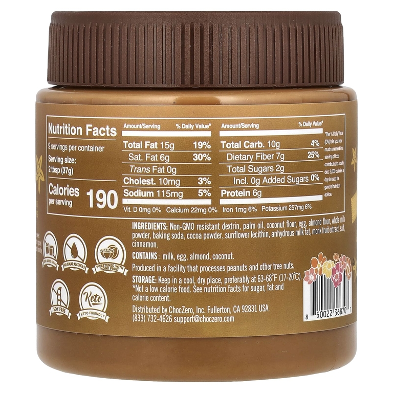 ChocZero, Keto Cookie Spread, Speculoos, 340 г (12 унций)