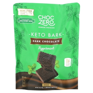 ChocZero, Keto Bark, перечная мята в темном шоколаде, 15 мини-упаковок, 170 г (6 унций) (Товар снят с продажи) 