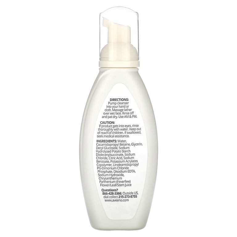 Aveeno, Calm + Restore, пенка для умывания против покраснений, для чувствительной кожи, без отдушек, 180 мл (6 жидк. унций) (Товар снят с продажи) 