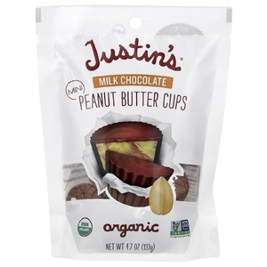 Justin's Nut Butter, Органический молочный шоколад в мини-стаканчиках с арахисовой пастой, 133 г (4,7 унции)