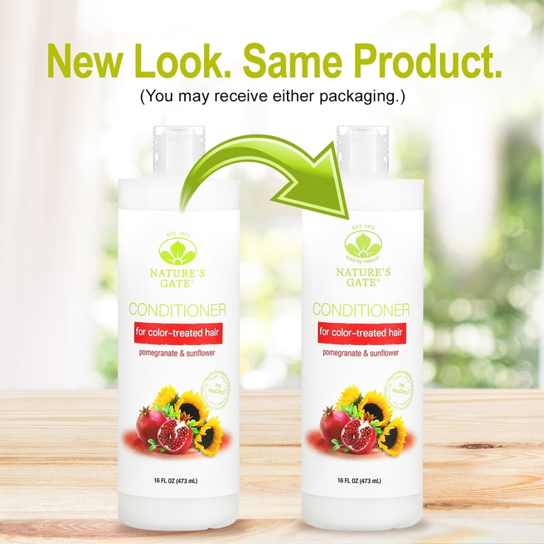 Mild By Nature, Nature's Gate, кондиционер для окрашенных волос, с гранатом и подсолнечником, 473 мл (16 жидк. унций)