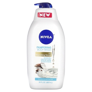 Nivea, Гель для душа с питательной сывороткой, кокосовым и миндальным молочком, 887 мл (30 жидк. унц.)