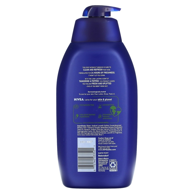 Nivea, Мужское, спортивное гель-гель, мандарин и перец, 887 мл (30 жидк. унц.) (Товар снят с продажи) 