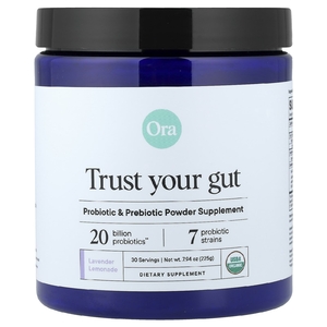 Ora, Trust Your Gut, веганский порошок с пробиотиками и пребиотиками, со вкусом лавандового лимонада, 20 млрд КОЕ, 225 г (7,9 унции)