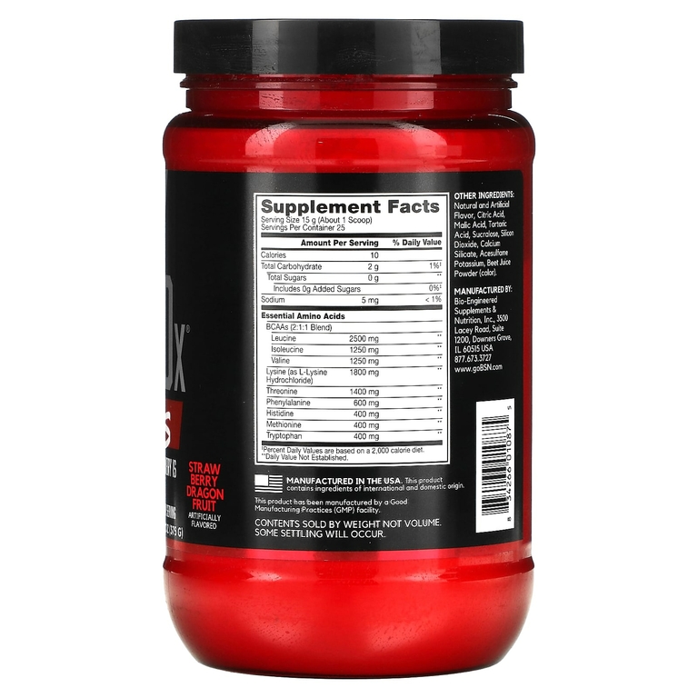 BSN, AminoX, EAAs, Strawberry Dragon Fruit (клубника–питахайя), поддержка и восстановление мышц, 375 г (13,2 унции)