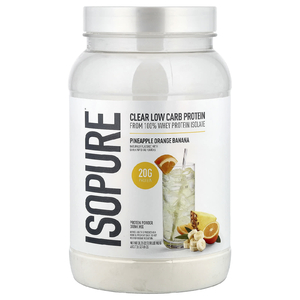 Isopure, прозрачный протеиновый порошок с низким содержанием углеводов, ананас и оранжевый банан, 900 г (1,98 фунта)