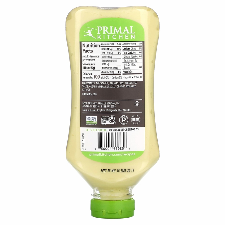 Primal Kitchen, Майонез с маслом авокадо, 503 мл (17 жидк. унц.)
