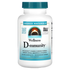 Source Naturals, Wellness D-mmunity™, 5000 МЕ, 120 вегетарианских капсул (2500 МЕ в 1 капсуле)