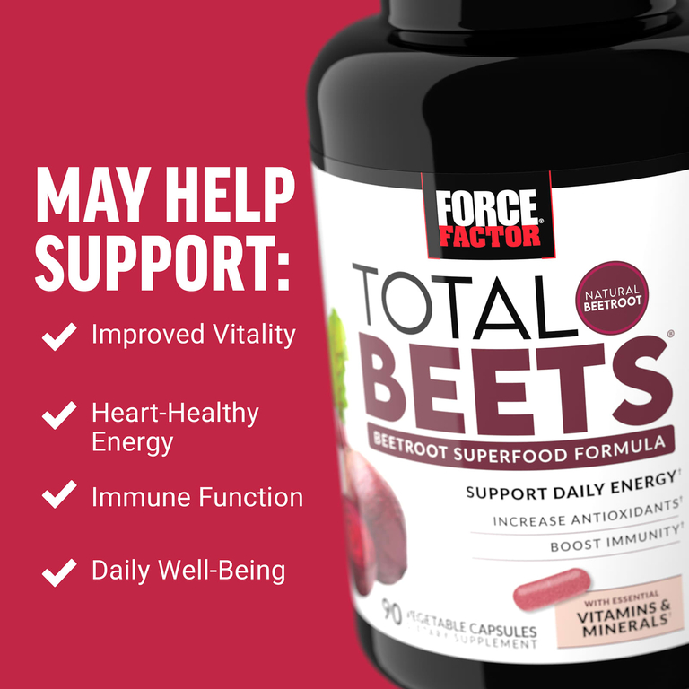 Force Factor, Total Beets®, свекла, суперфуд, 90 вегетарианских капсул (Товар снят с продажи) 