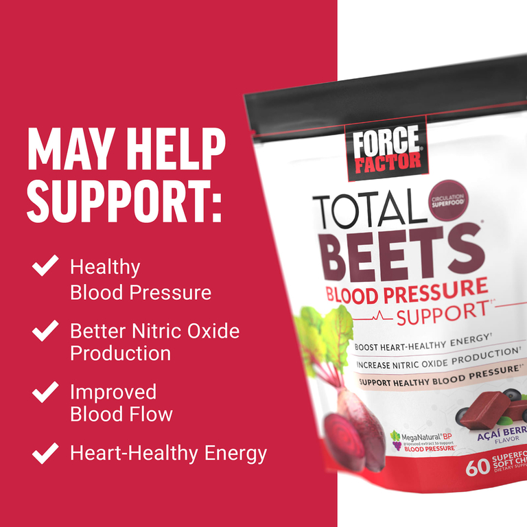 Force Factor, Total Beets®, ягоды асаи, 60 жевательных таблеток Superfood
