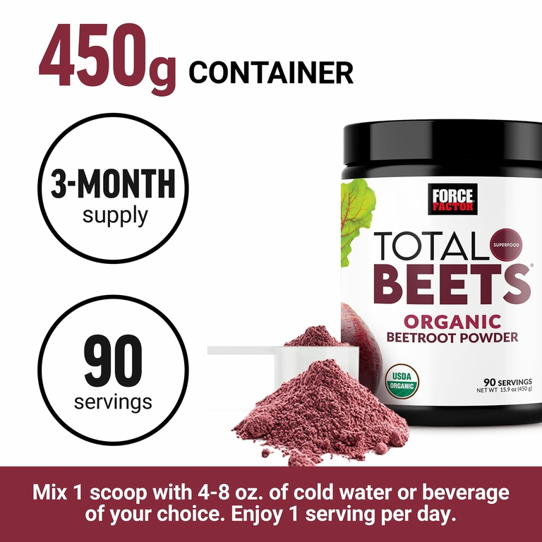 Force Factor, Total Beets, органический порошок из свеклы, 450 г (15,9 унции)