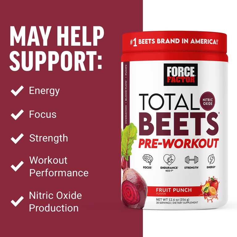 Force Factor, Total Beets, перед тренировкой, фруктовый пунш, 354 г (12,5 унции)