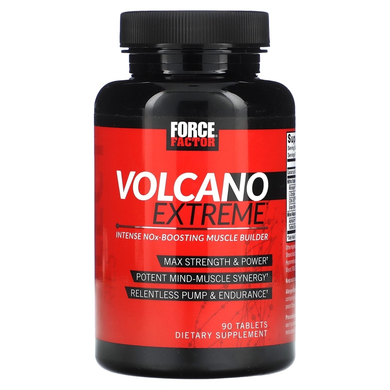 Force Factor, Volcano Extreme, средство для интенсивного наращивания мышечной массы, 90 таблеток