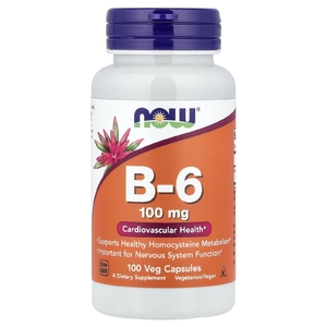 NOW Foods, Витамин B6, 100 мг, 100 растительных капсул