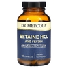 Dr. Mercola, Бетаин гидрохлорид и пепсин, 650 мг, 90 капсул