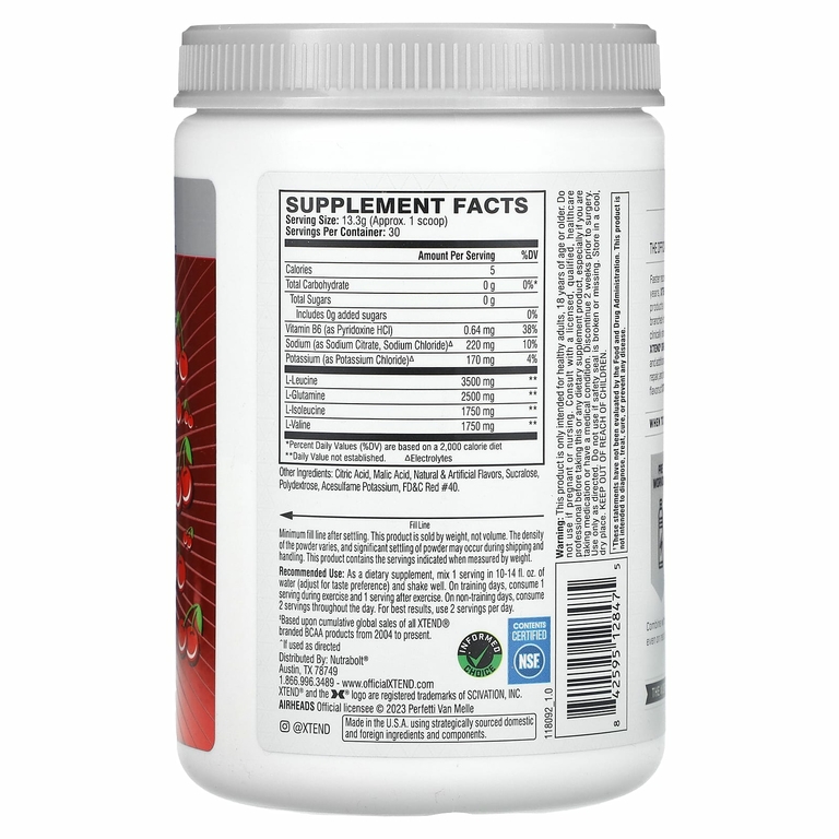 XTEND, The Original 7G BCAA, вишня Air Heads, 399 г (14 унций)