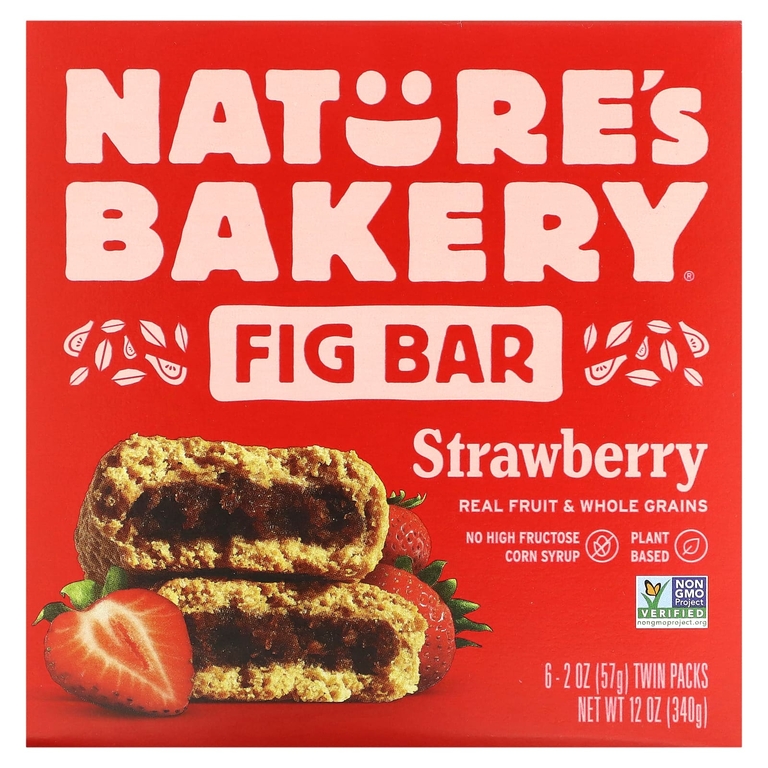 Nature's Bakery, Инжирный батончик, клубника, 6 двойных пакетиков по 57 г (2 унции)