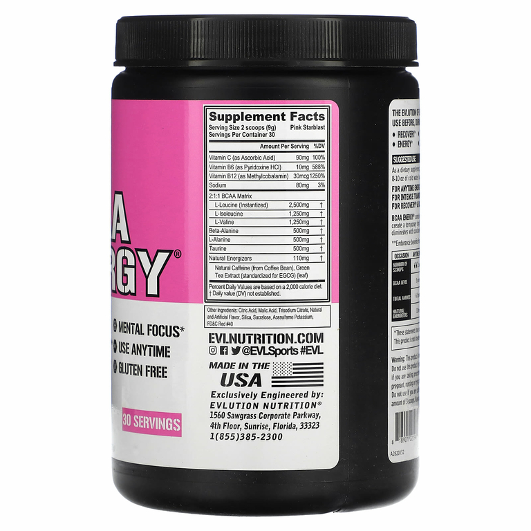 EVLution Nutrition, BCAA ENERGY, Pink Starblast, 270 г (9,52 унции) (Товар снят с продажи) 