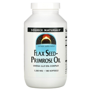 Source Naturals, Льняное масло и масло примулы вечерней, 1300 мг, 180 капсул