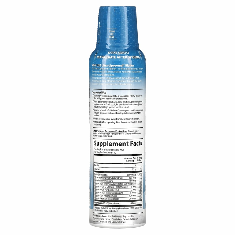 Aurora Nutrascience, Ultra-Liposomal Biotin+, 10 000 мкг, 300 мл (10 жидк. унций) (5000 мкг в 1 ч. л.)