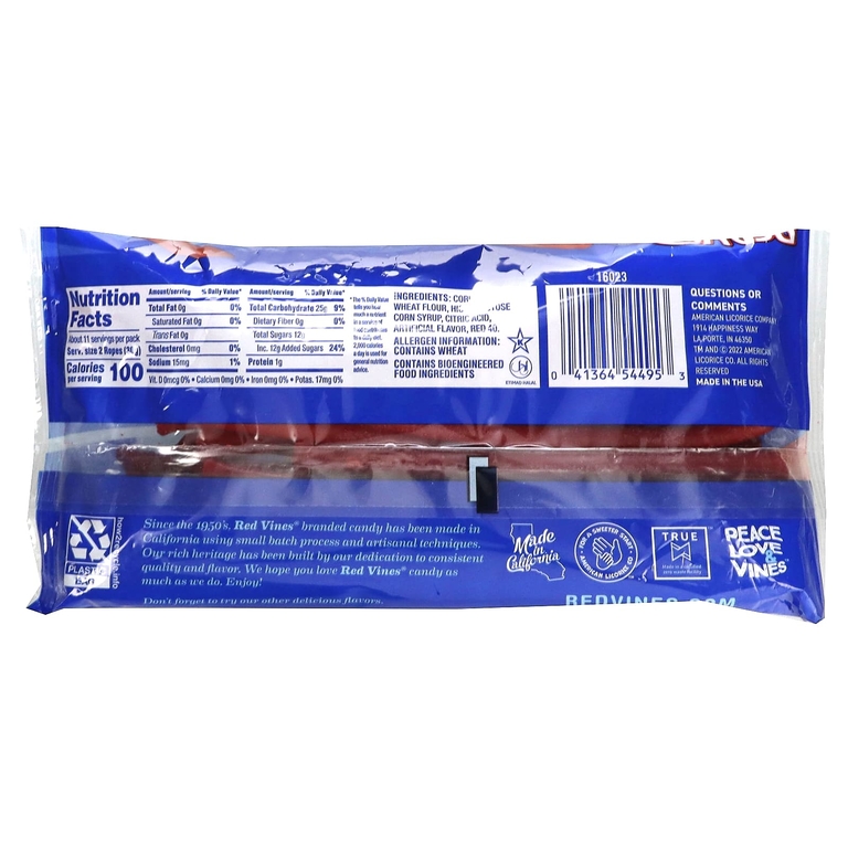 Red Vines, Red Ropes, для снеков, 340 г (12 унций) (Товар снят с продажи) 