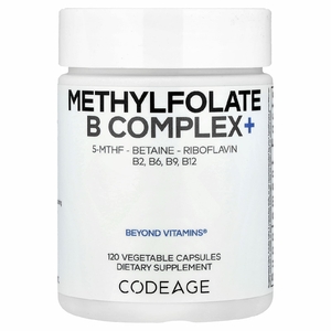 Codeage, Methylfolate B Complex+, комплекс витаминов группы B с метилфолатом, 120 растительных капсул