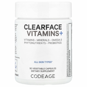 Codeage, Clearface Vitamins +, 90 растительных капсул