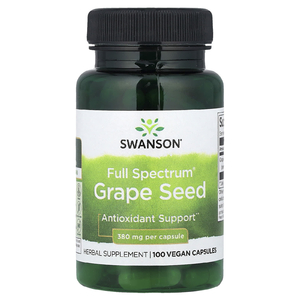 Swanson, Full Spectrum®, виноградные косточки, 380 мг, 100 веганских капсул