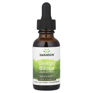 Swanson Vitamins, Жидкий экстракт гинкго билоба, без спирта и сахара, 29,6 мл (1 жидк. унц.)