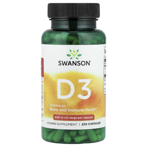 Swanson, Витамин D3, 400 МЕ (10 мкг), 250 капсул