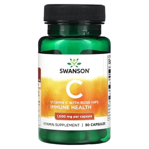 Swanson, Витамин C с шиповником, 30 капсул