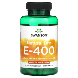 Swanson, Natural Dry E-400, 268 мг (400 МЕ), 100 капсул (Товар снят с продажи) 