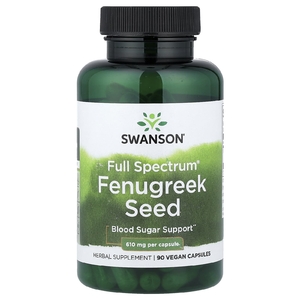 Swanson Vitamins, Full Spectrum®, семена пажитника, 90 веганских капсул (610 мг в 1 капсуле)