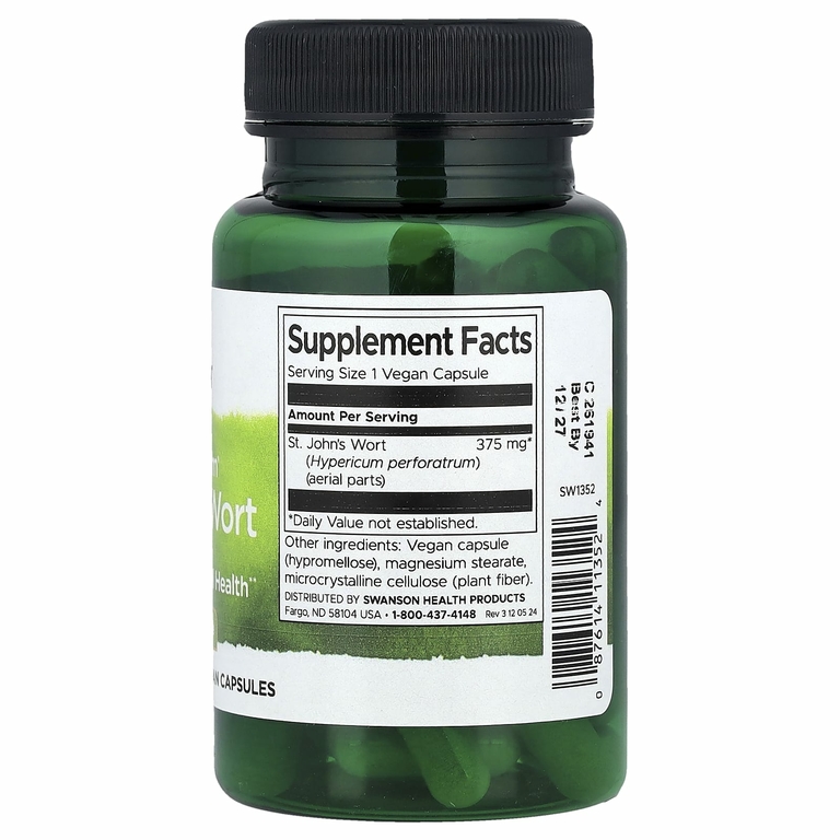 Swanson, Full Spectrum® зверобой, 375 мг, 60 веганских капсул