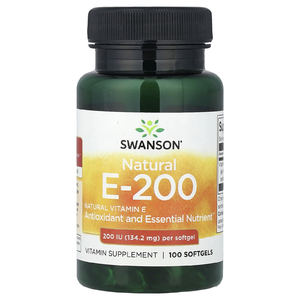 Swanson Vitamins, натуральный витамин E, 134,2 мг (200 МЕ), 100 капсул