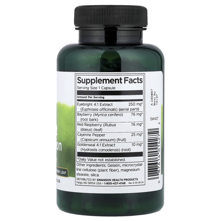 Swanson Vitamins, Травяная очанка, 100 капсул (Товар снят с продажи) 
