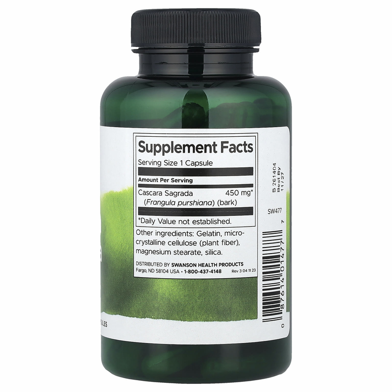 Swanson Vitamins, Cascara Sagrada, 450 мг, 100 капсул