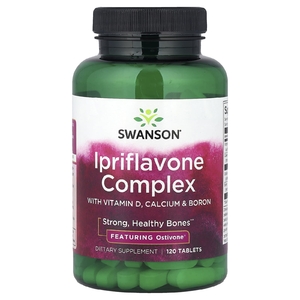 Swanson Vitamins, Комплекс иприфлавона с витамином D, кальцием и бором, 120 таблеток