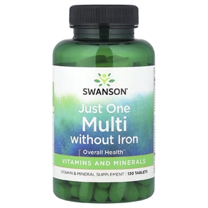 Swanson, Just One Complete Multi, мультивитаминный комплекс, без железа, 130 таблеток